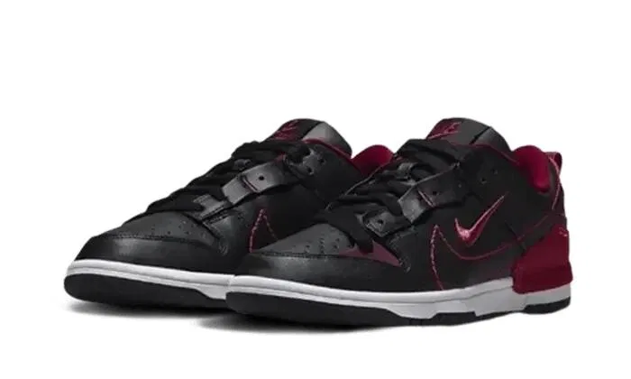 Детские кроссовки с темно-свекольными акцентами Dunk Low Disrupt 2 Nike, Schwarz Dark Beetroot — фото 2