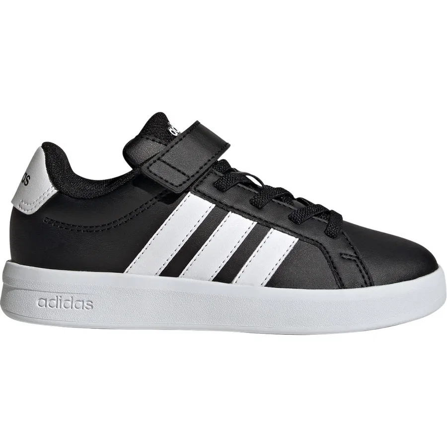 Детские спортивные кроссовки с эластичными шнурками Grand Court 3.0 adidas, Черно-белый