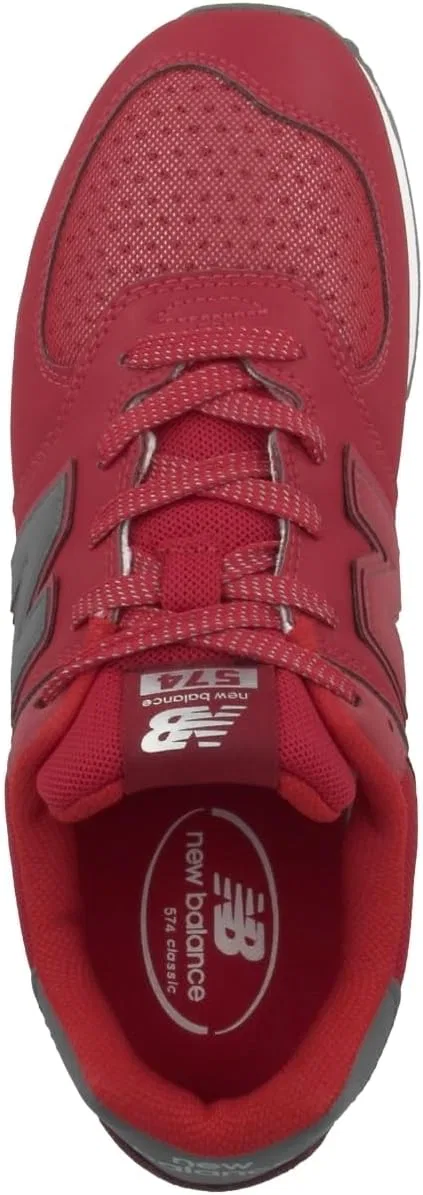Детские кроссовки для девочек с классической шнуровкой 574 V1 New Balance, Red/Black — фото 2