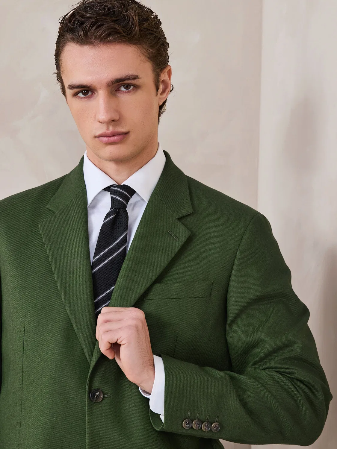 Пиджак свободного кроя Relaxed Fit из смесового льна, Green N. Next, зеленый — фото 4