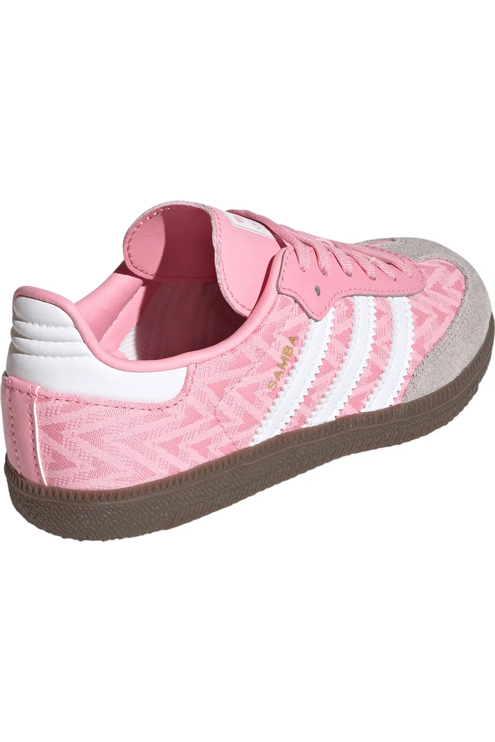 Детские кроссовки футбольные с низким профилем Samba OG adidas, Light Pink/White/Gum — фото 2