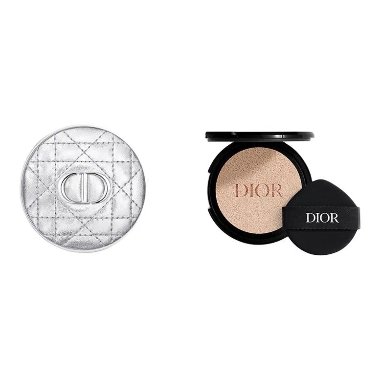 Женский набор для макияжа с тональной основой DIOR, Vintage Silver Plaid, 0N, Pink Paint Leather