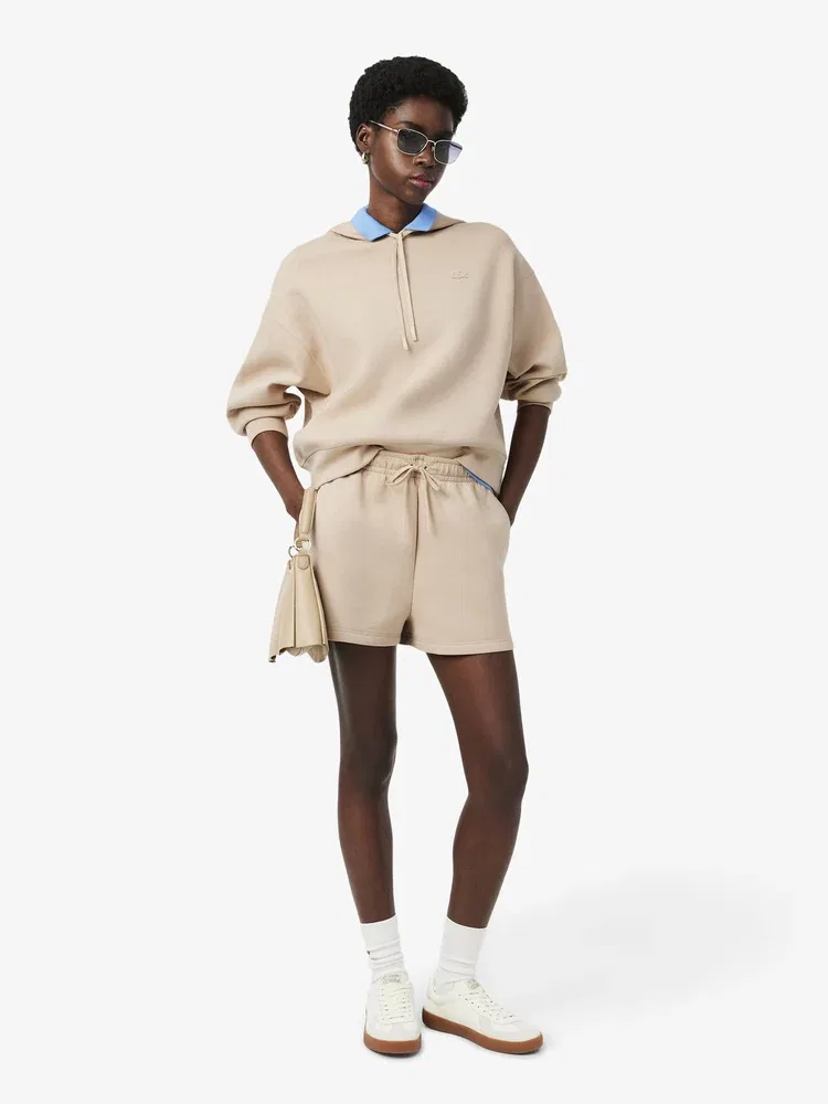 Шорты LACOSTE Beige с начесом из кулирки — фото 4