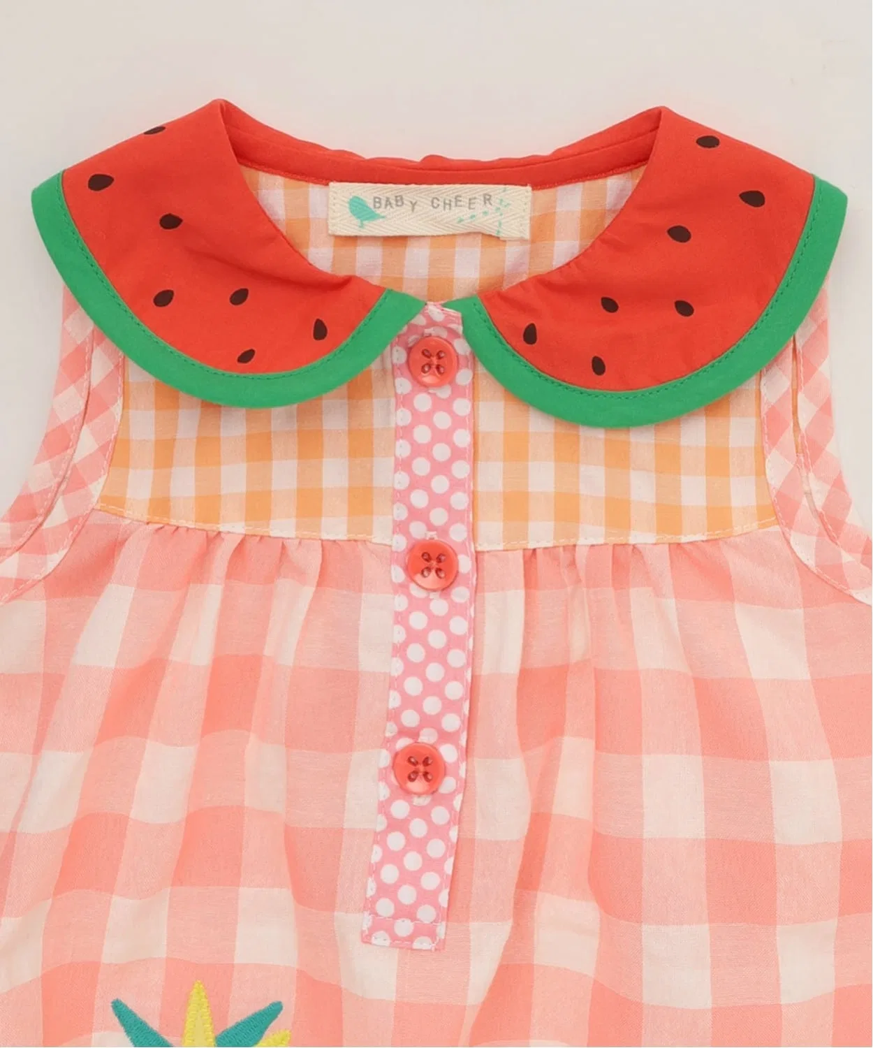Детская туника для девочек с фруктовым принтом, модель Fruit Tunic, baby cheer, Red — фото 4