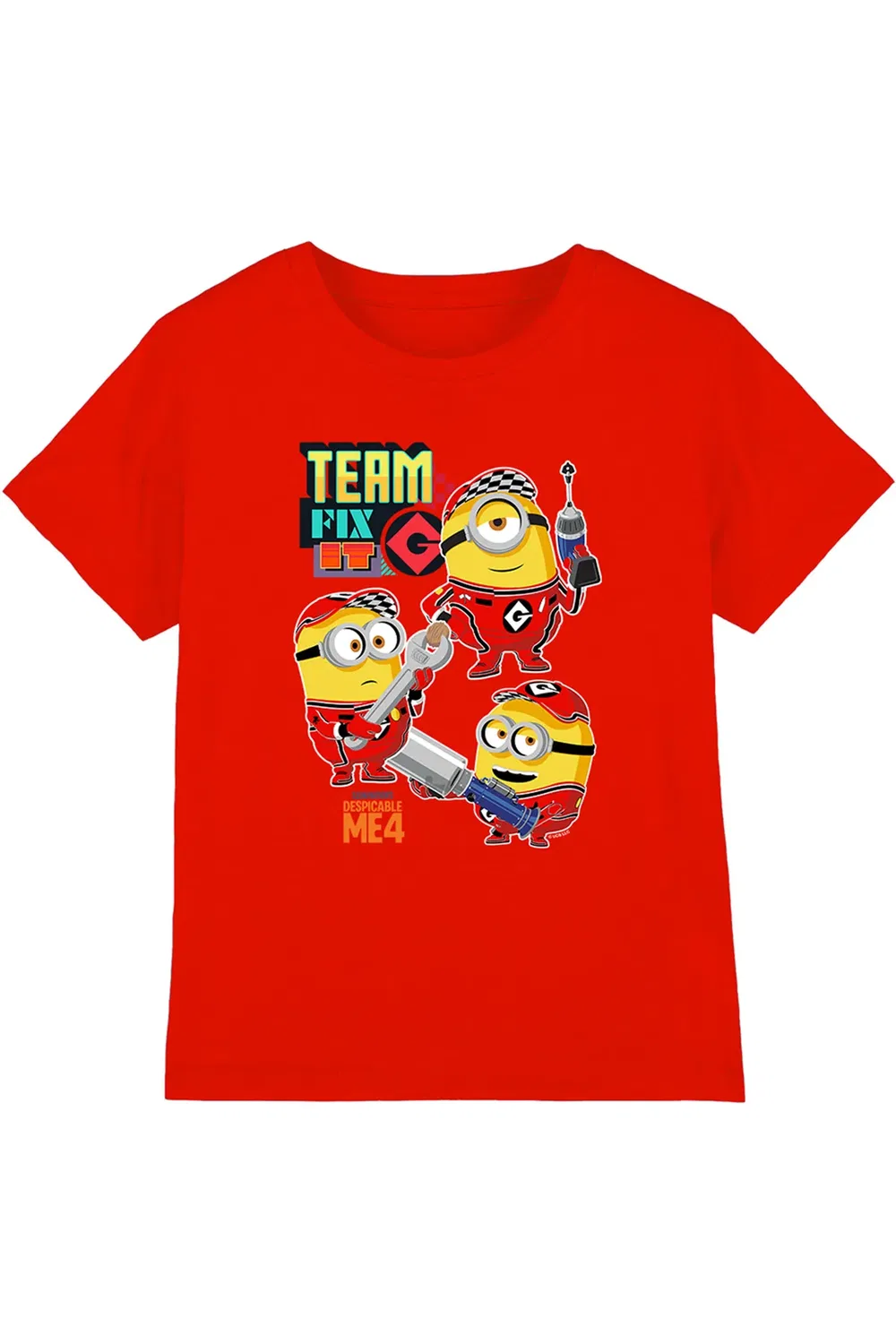 Детская футболка с принтом Despicable Me 4 Team Fix It Kids Nbcu, Red