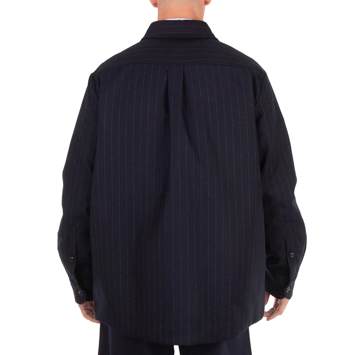 Рубашка оверсайз Oversized Striped Shirt Emporio Armani, Blu Navy — фото 3