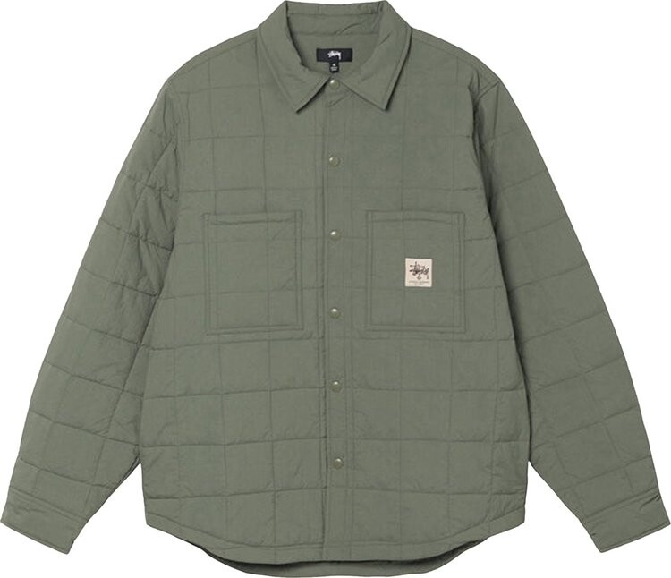 

Рубашка Stussy Quilted Fatigue Shirt 'Green', зеленый