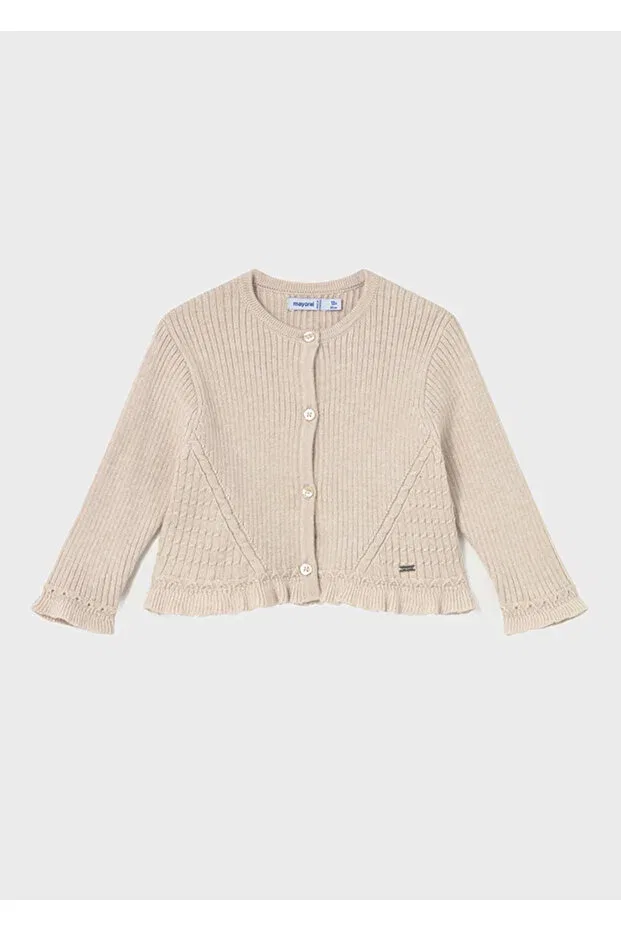 Детский кардиган для девочек вязаный Mayoral, Light Beige