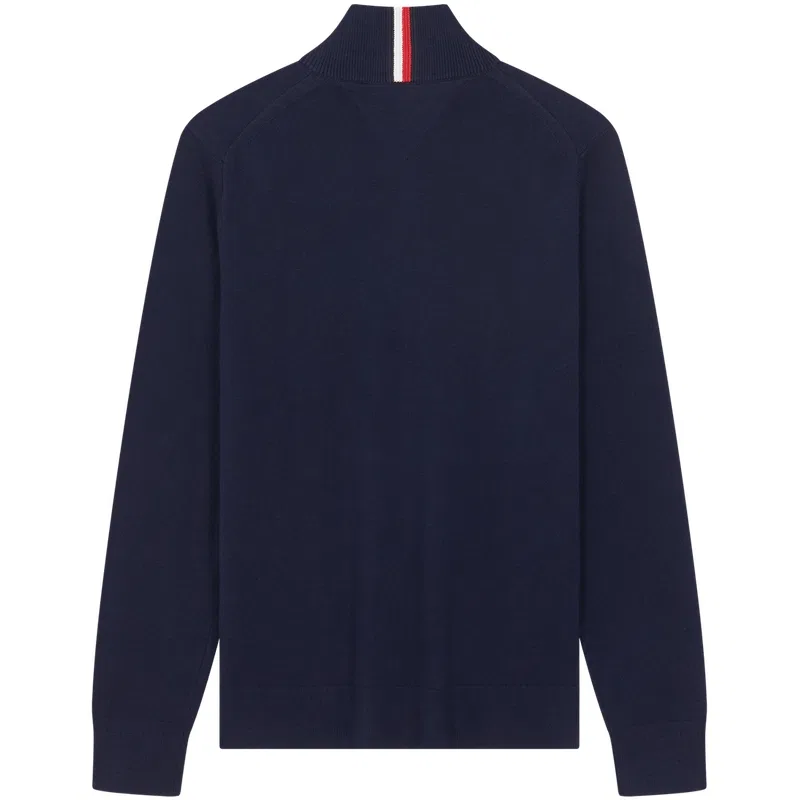 Мужской вязаный кардиган на молнии Tommy Hilfiger, Ecru Z00 — фото 4