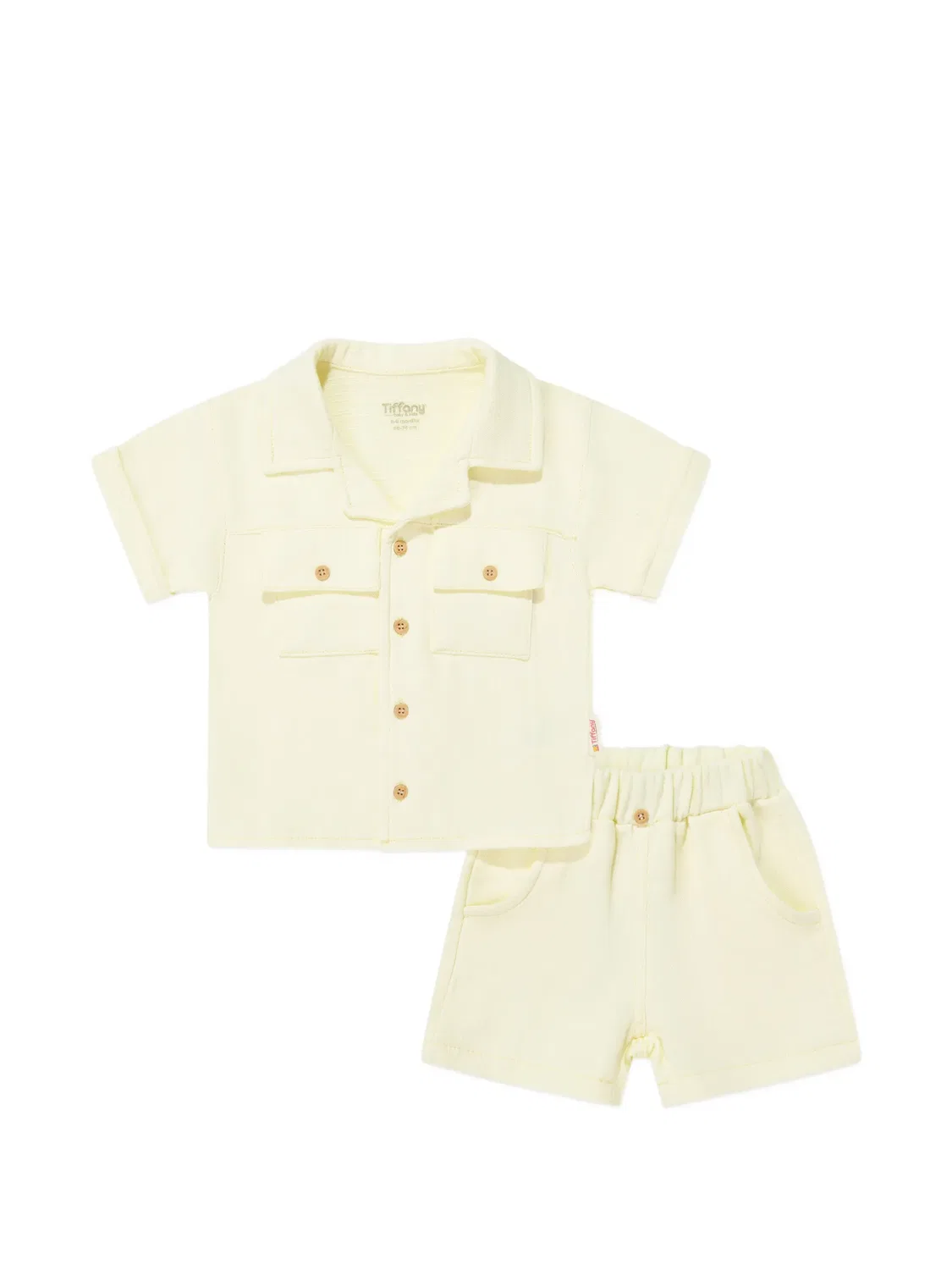 Комплект из рубашки и шортов на пуговицах Tiffany Kids, нейтральные цвета
