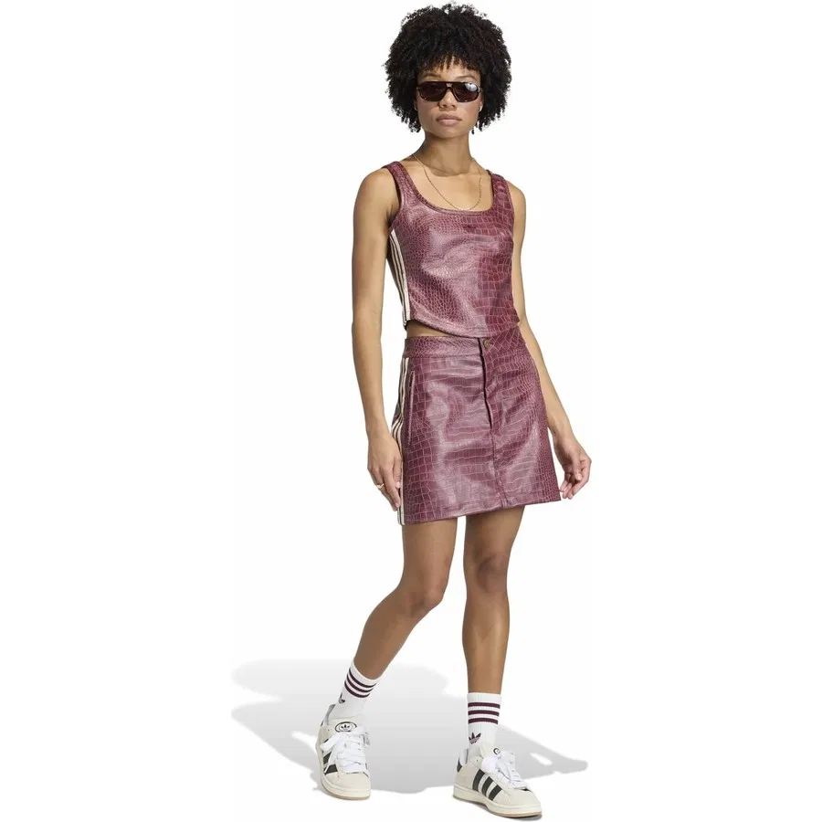 Корсет из кожзама с застежкой-молнией PLEATHER CORSET adidas, Бордовый — фото 3