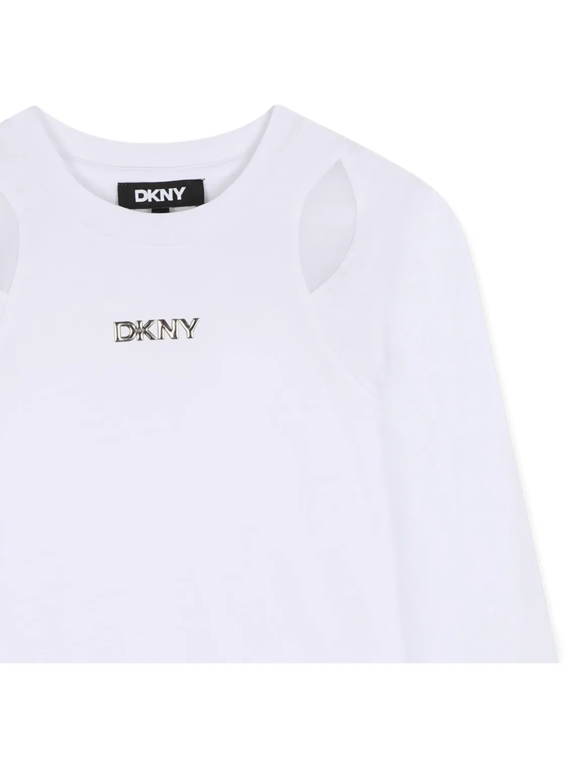 Футболка с вырезами Dkny Kids, белый — фото 3