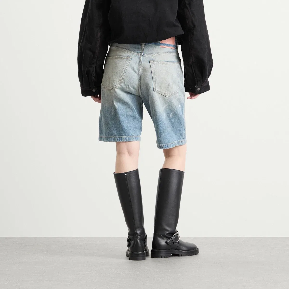 Шорты джинсовые свободного кроя Roland Acne Studios, Light Blue — фото 3