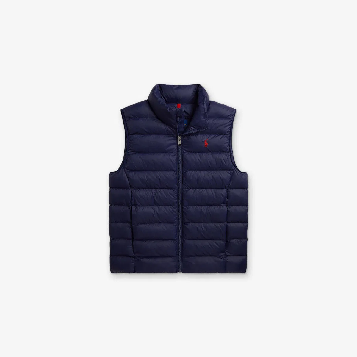 Детский стеганый жилет с вышитым логотипом, который легко складывается Polo Ralph Lauren, темно-синий