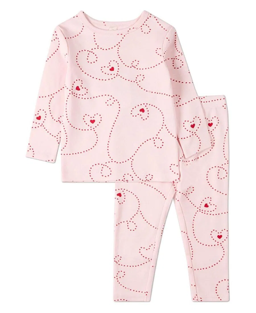 Детская пижама-комплект Entangled Hearts MeMoi, Barely Pink