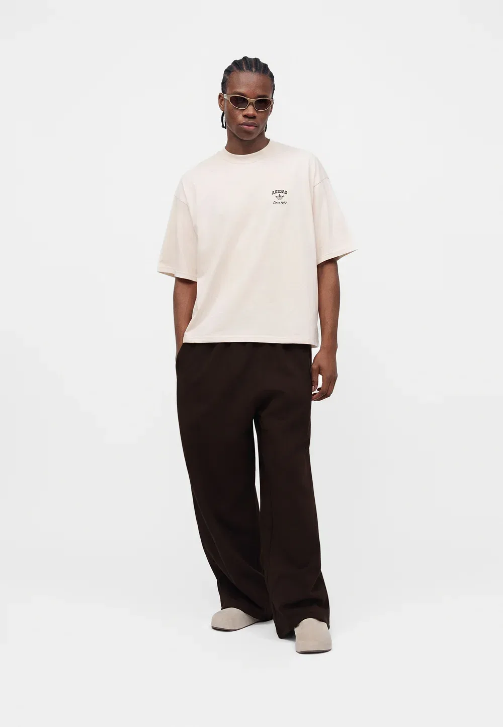 Свободные брюки унисекс Trefoil Essentials - спортивные штаны Adidas Originals, Aurora Coffee