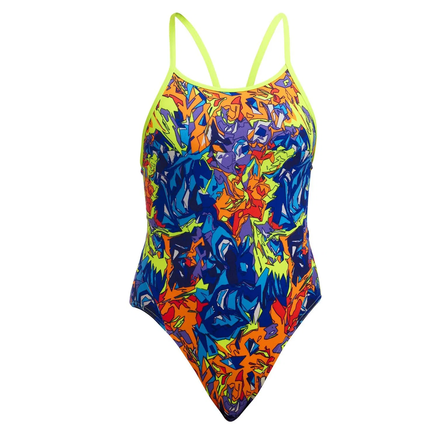 Детский тренировочный купальник Mixed Mess Funkita, Blau Gelb Orange