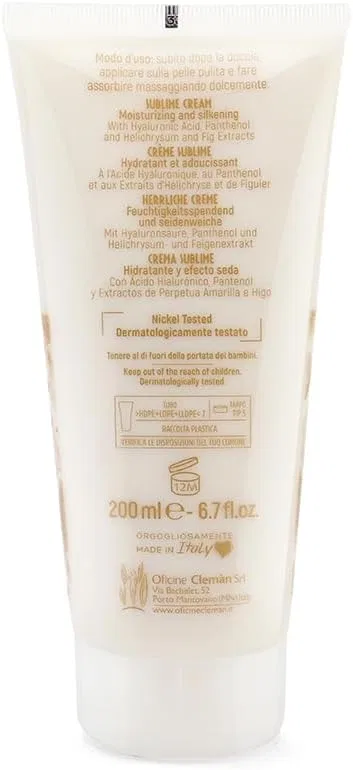 Крем для тела Iles D'Or Cream Sublime Paradis Oficine Cleman с гиалуроновой кислотой, пантенолом и экстрактами бессмертника и инжира, 200 мл — фото 4