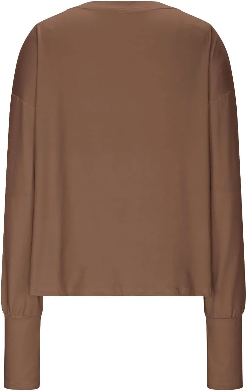 Женская рашгард с длинным рукавом UPF 50+ Quick Dry, Brown — фото 4