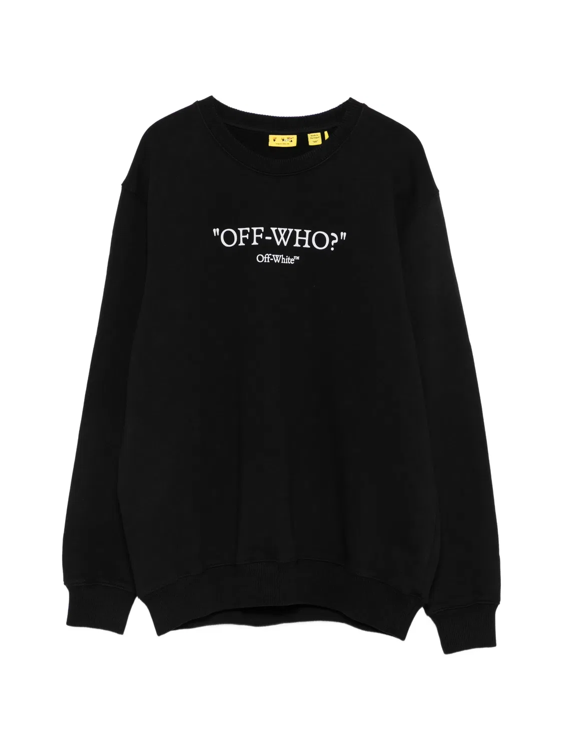 Хлопковый свитшот с графичным принтом OFF-WHITE, черный