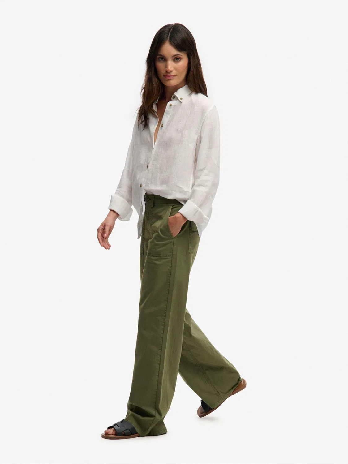 Брюки карго свободные SUPERDRY Baggy Cargo Joggers Superdry, зеленый — фото 3