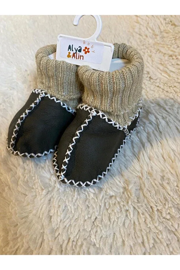 Детские пинетки из натуральной кожи Alya&Alin Baby, Brown