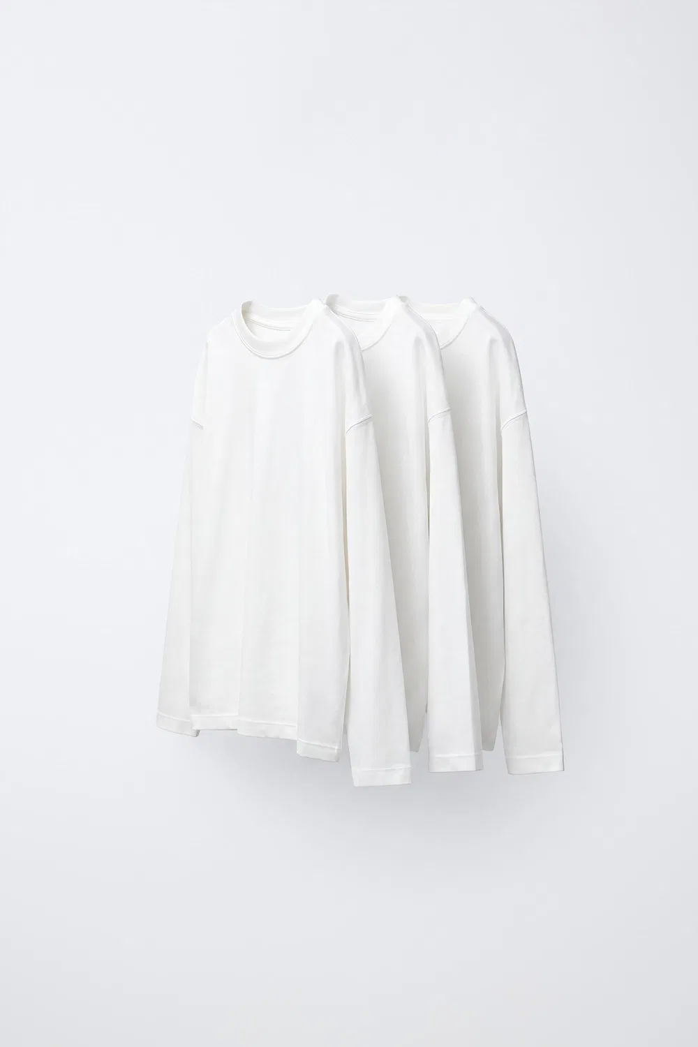 Набор из 3 однотонных футболок ZARA, White