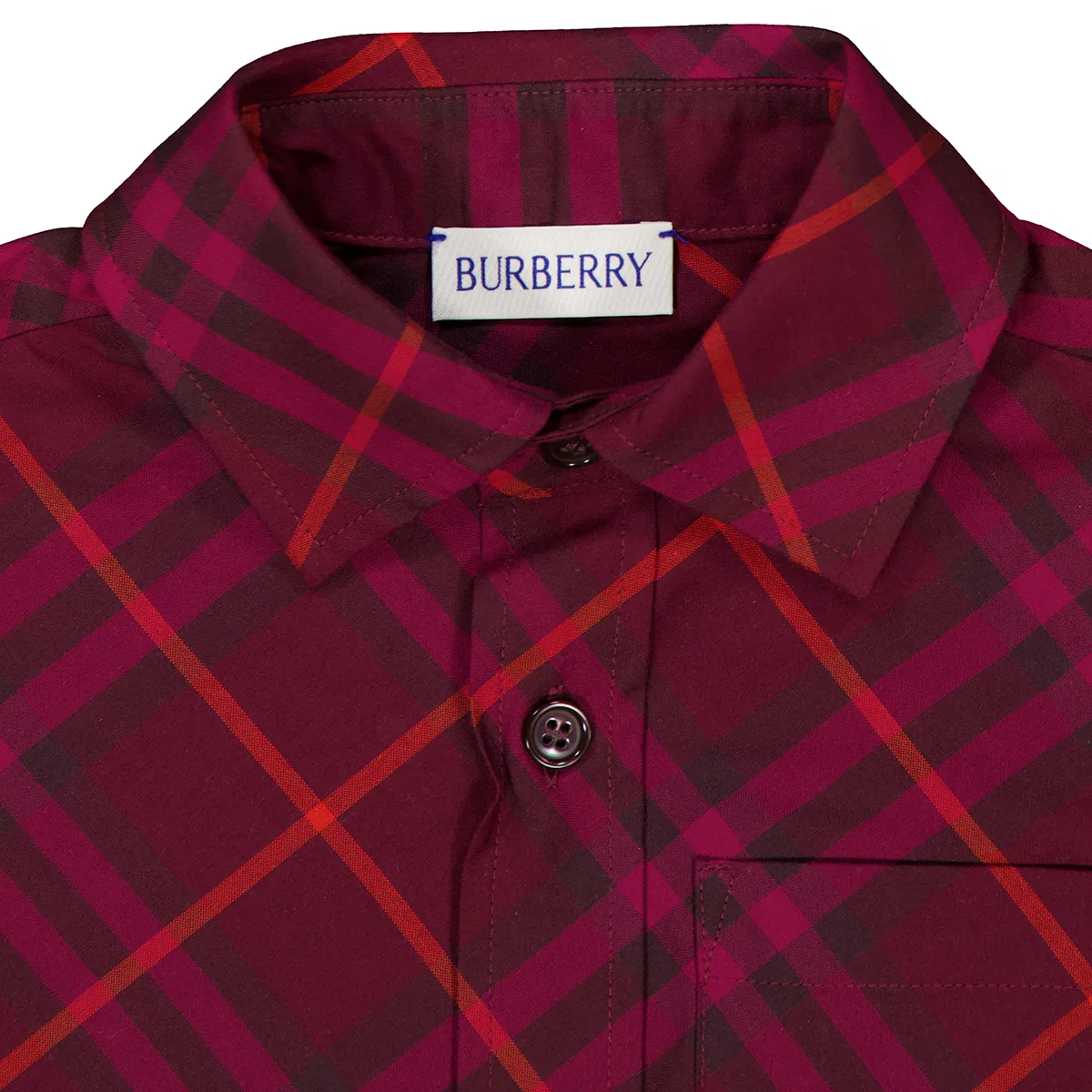 Рубашка с принтом в клетку Kids Check Print Long-Sleeves Shirt Burberry, Claret Ip Chk — фото 2