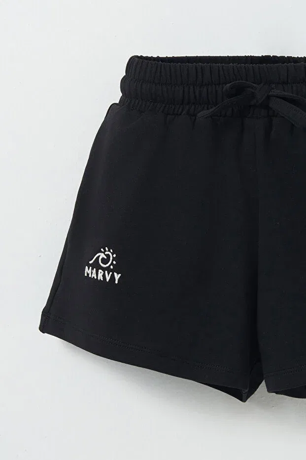 Детские шорты для девочек хлопковые Marvy, Black — фото 2