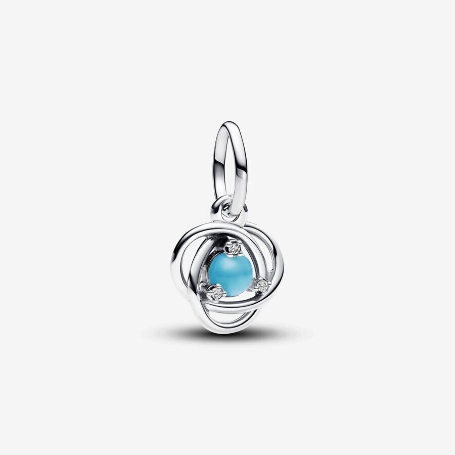 

Шарм Pandora December Turqoise Blue Eternity Circle Dangle, серебро/бирюзовый