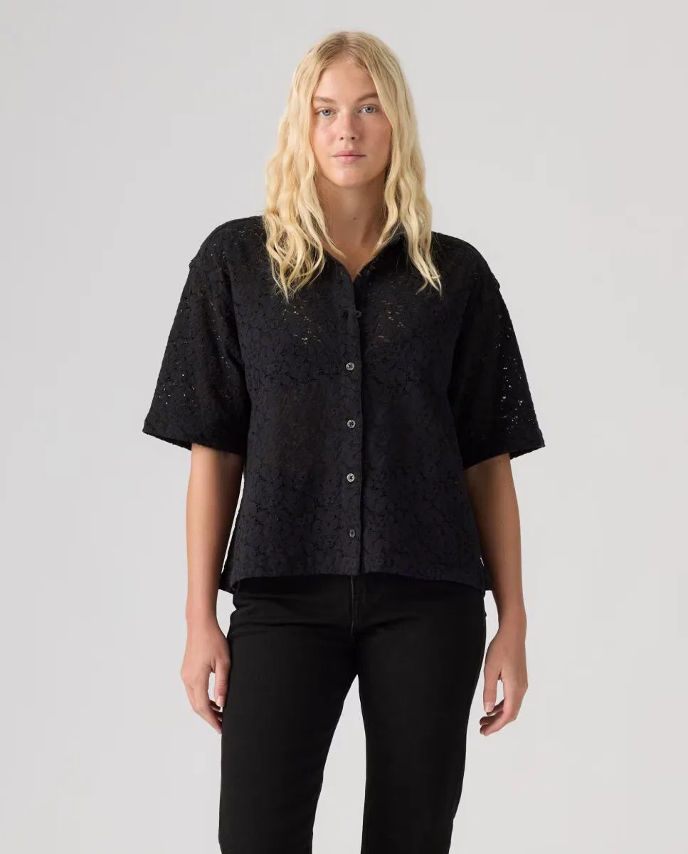 Женская рубашка с коротким рукавом, Levi's, черный