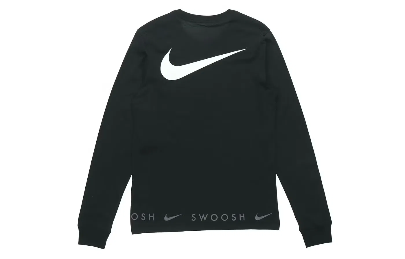 Лонгслив с круглым выворотом Nike Sportswear Swoosh, черный — фото 2