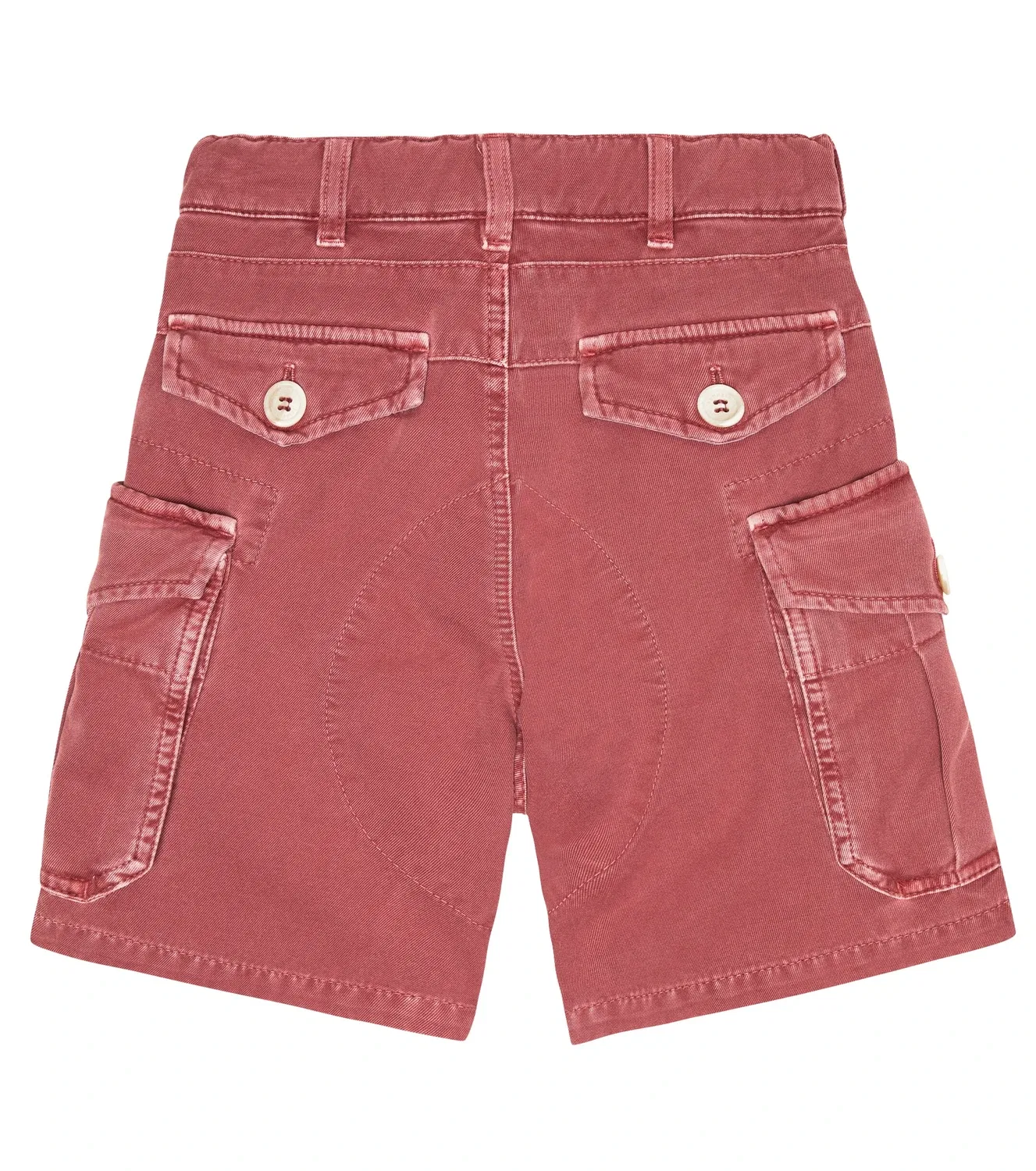 Шорты-бермуды хлопковые Brunello Cucinelli Kids, красный — фото 3