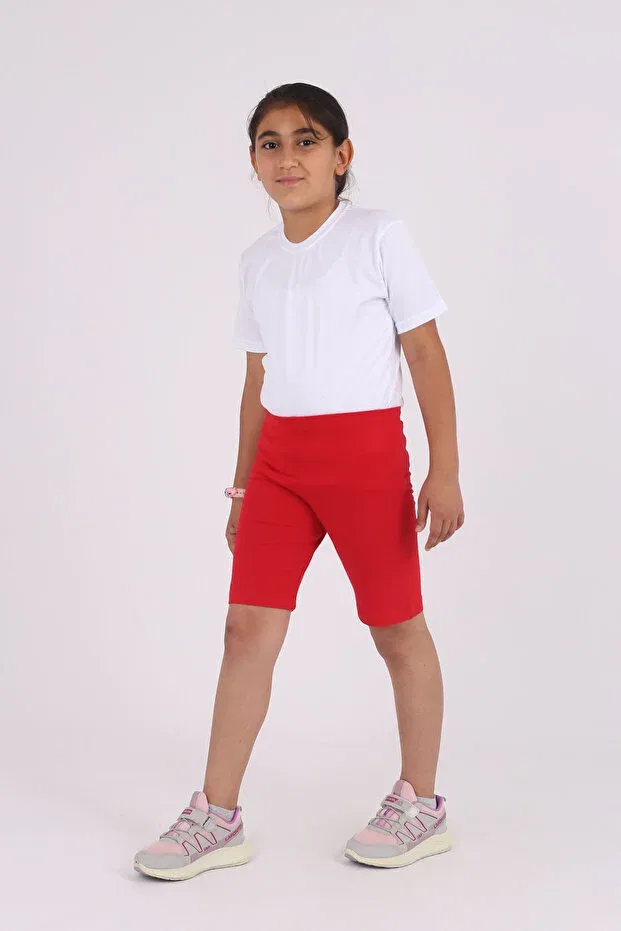 Детские леггинсы для девочек хлопковые Basics Cosba Kids Wear, Red — фото 4