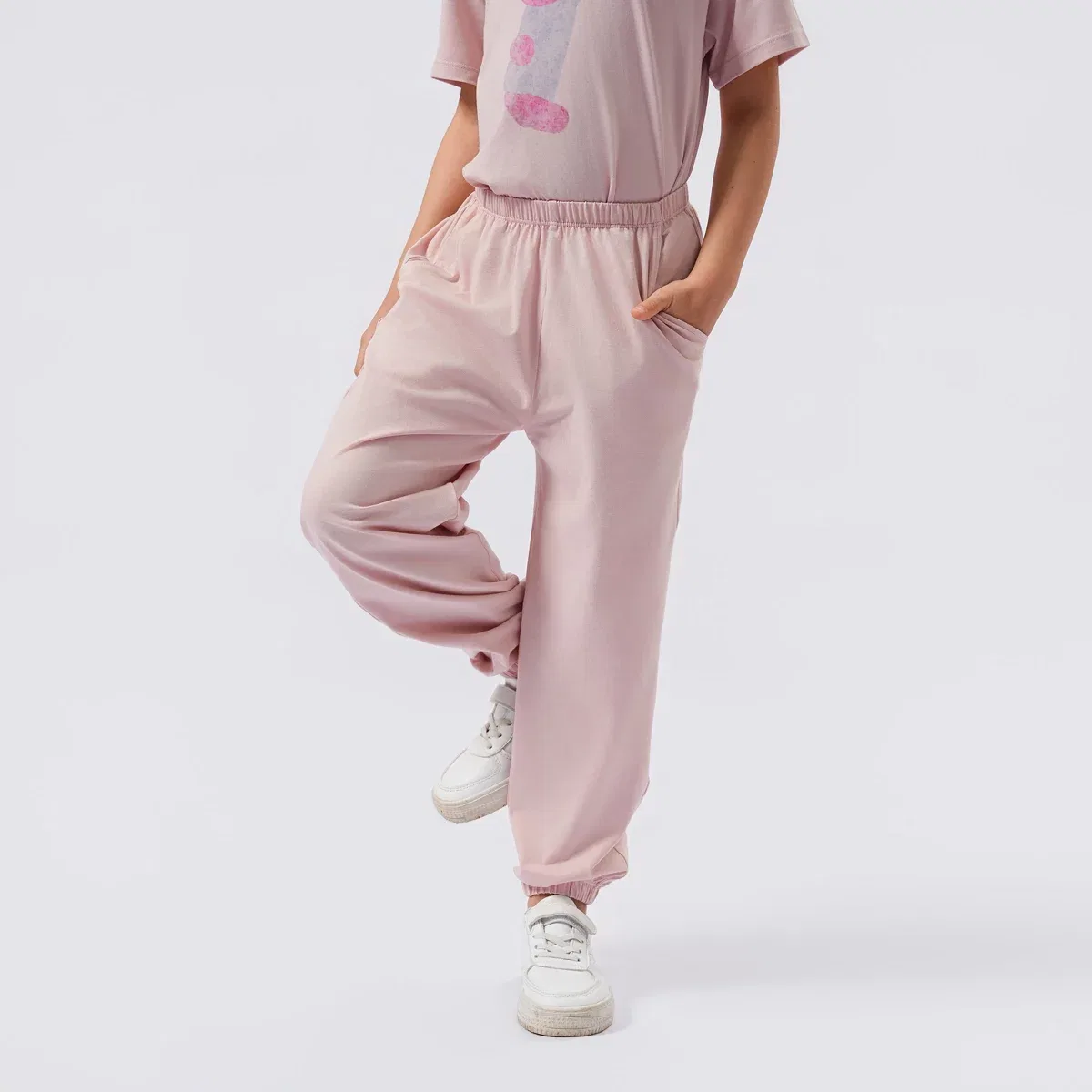 Детские брюки для девочек из модала и хлопка с принтом Laimi Bloom, Pink