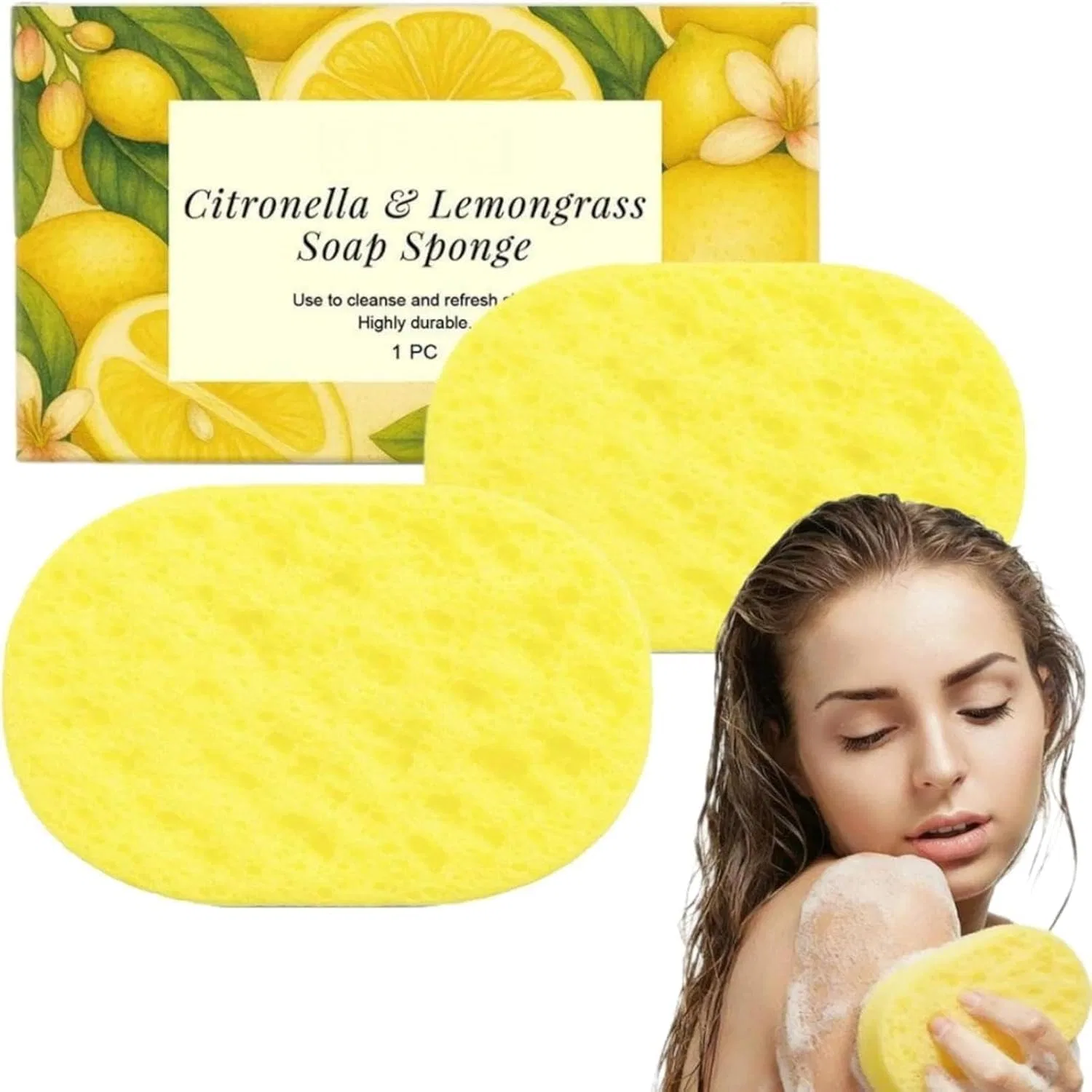 Скрабирующие мочалки для душа с мылом, Citronella, 2 шт, Gelb Generisch