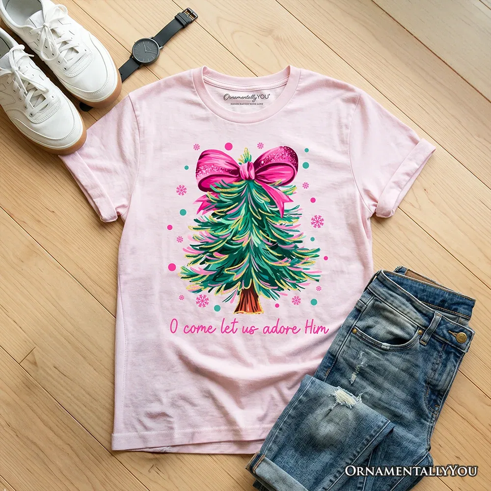 Детская футболка с принтом рождественской елки Coquette Christmas Tree OrnamentallyYou, Light Pink