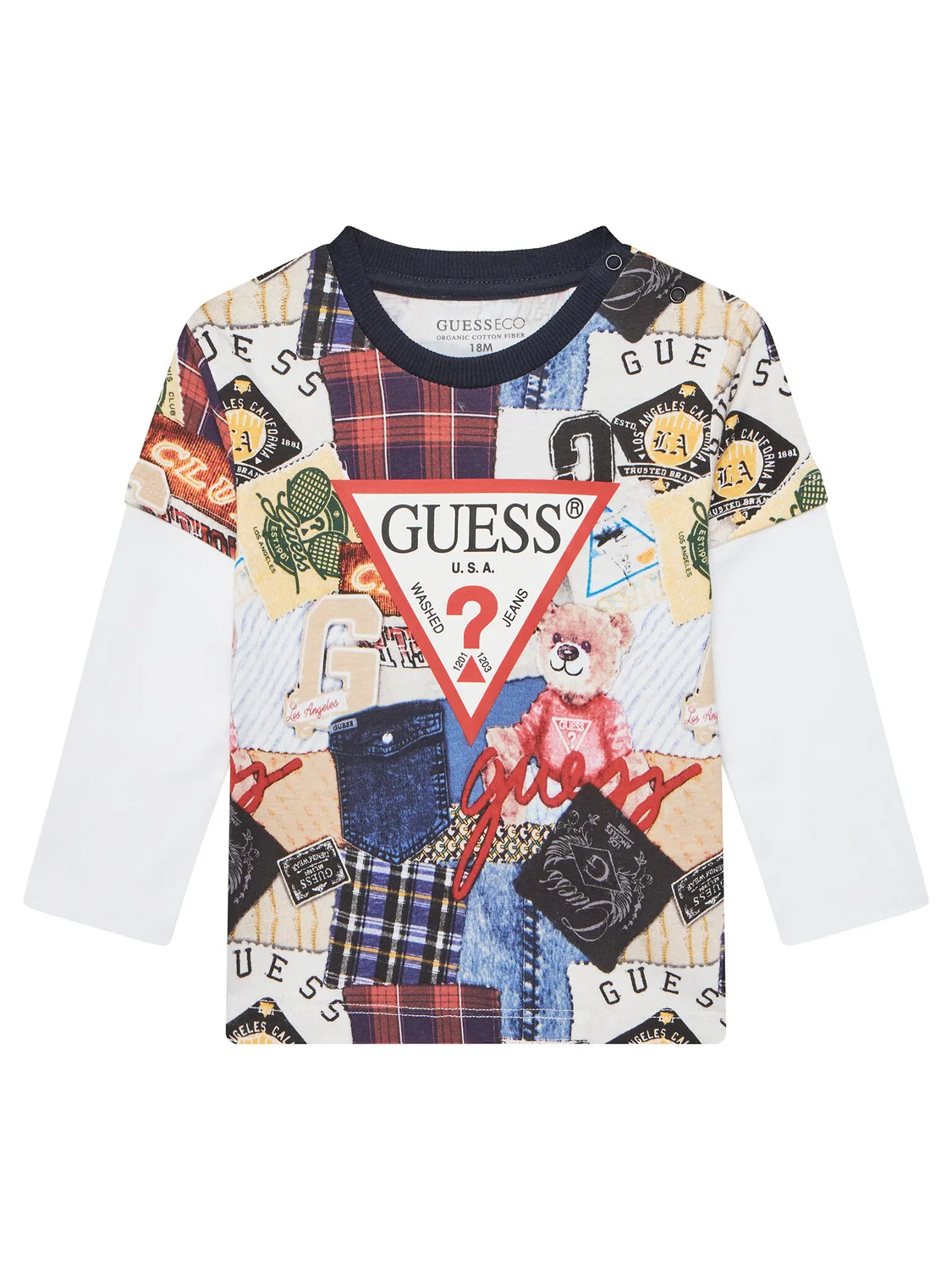 Лонгслив стандартного кроя для мальчика Guess, разноцветный