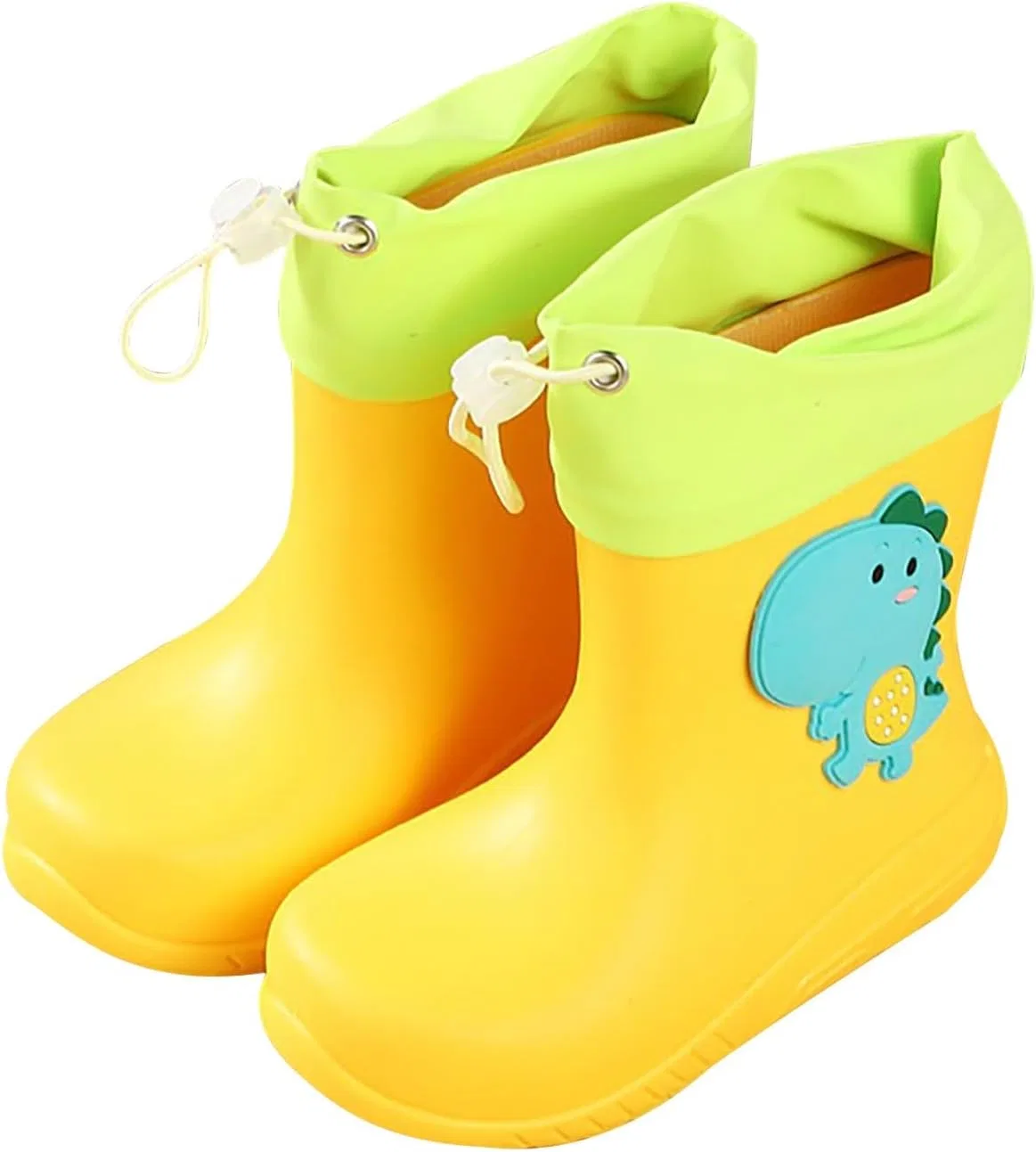 Детские сапоги дождевые с принтом динозавров Boys Girls Dinosaur Rain Boots, Yellow