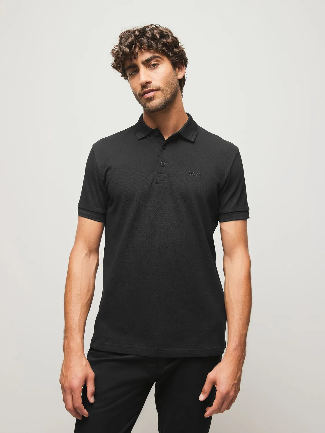 Поло BOSS Paddy Regular Fit, Black Chrome