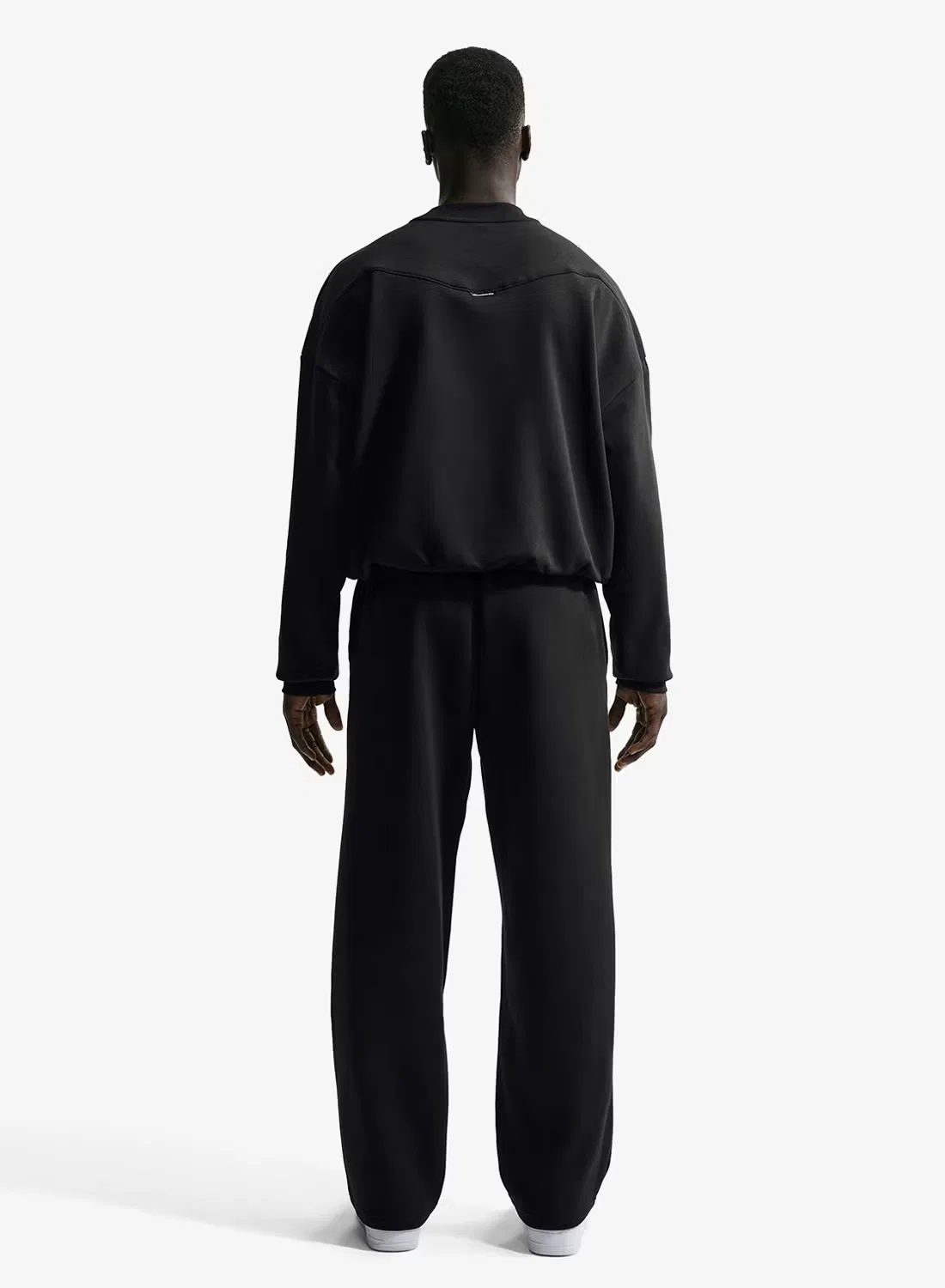 Свитшот с начесом, свободный крой, M nk tf si brsh crew, Nike, черный — фото 2