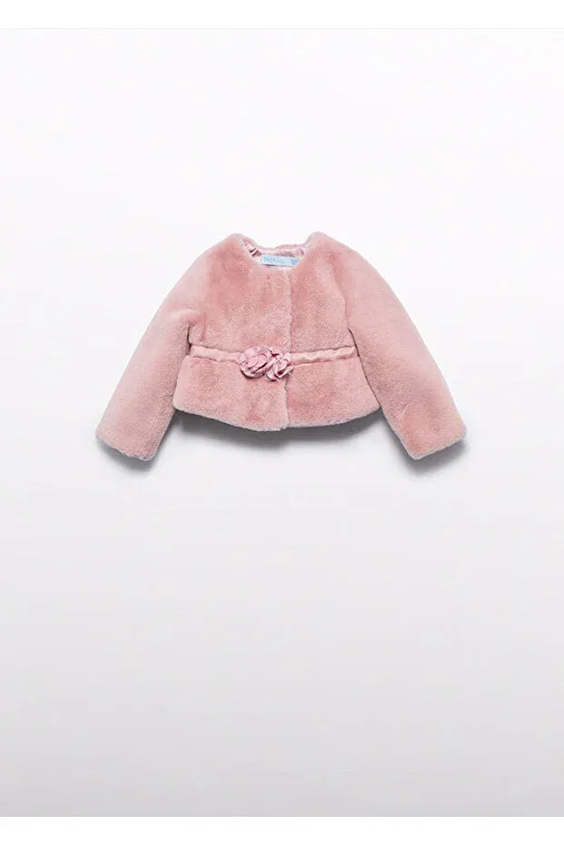 Детское пальто для девочек с искусственным мехом Abel & Lula, Pink