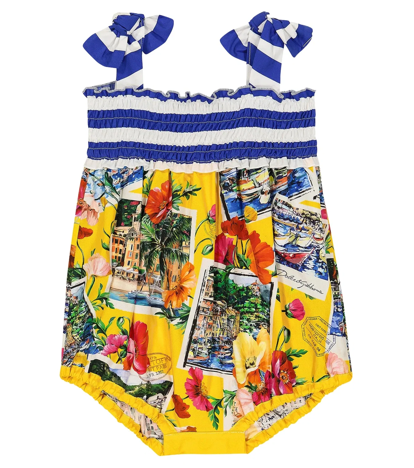 Комбинезон с принтом Baby Portofino Dolce&Gabbana Kids, желтый