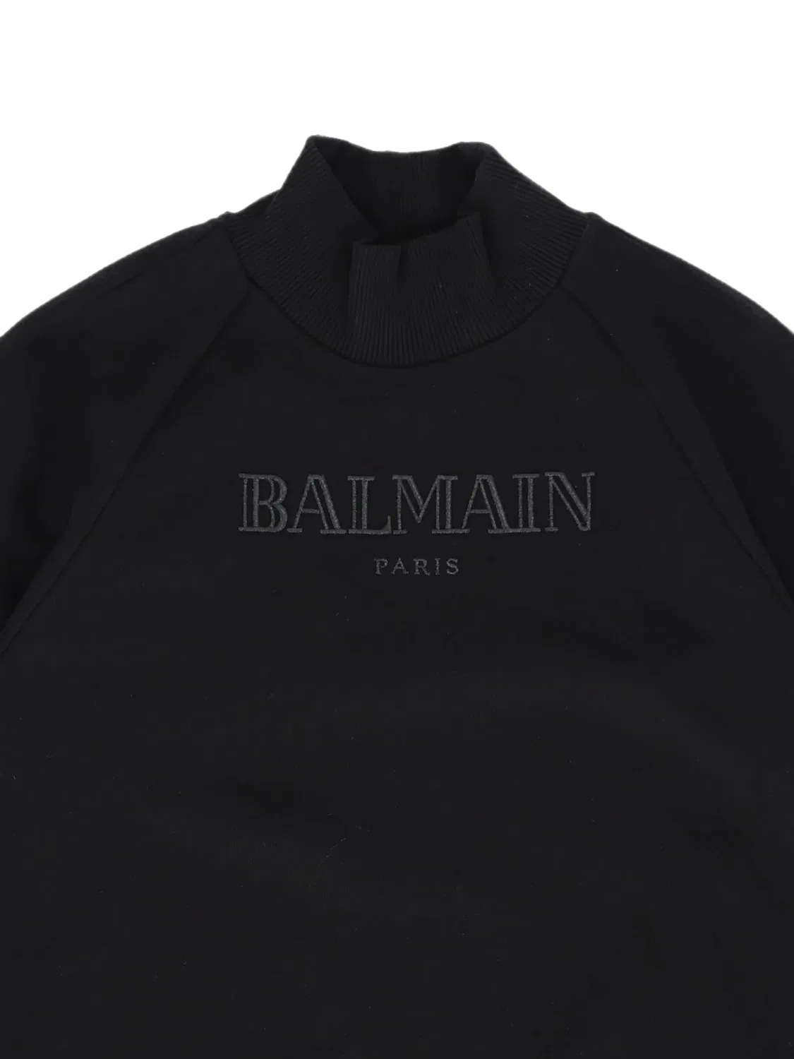 Balmain Свитшот с высоким воротом, черный хлопок — фото 2
