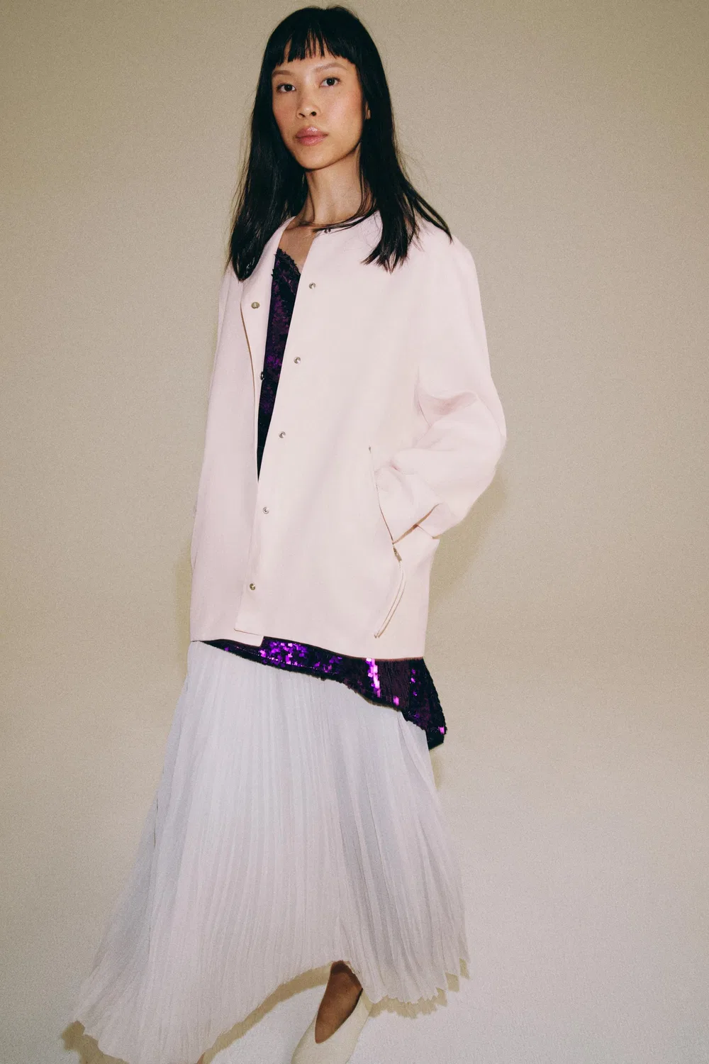 Розовая куртка-бомбер из коллекции ZW ZARA, Pastel pink — фото 2