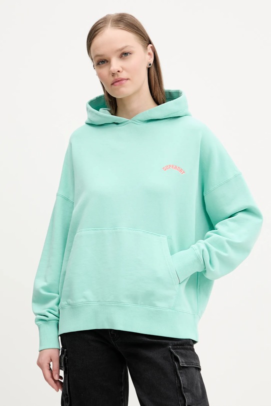 

Хлопковая толстовка Superdry, бирюзовый