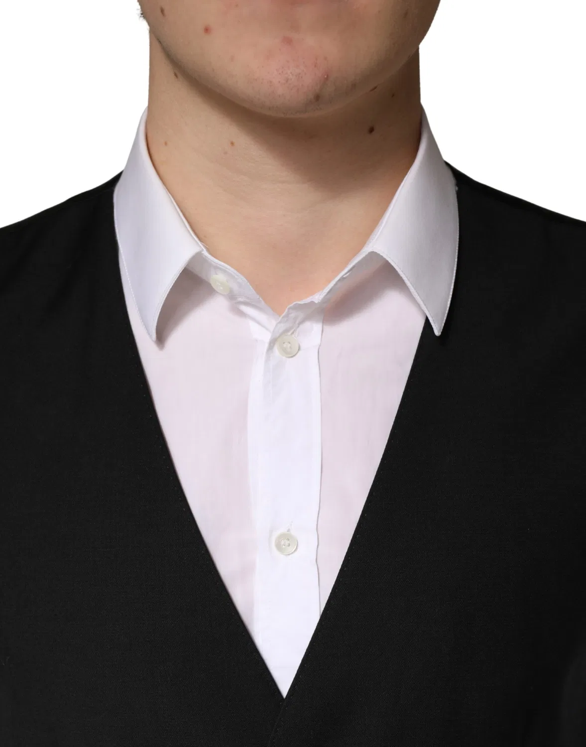 Мужской жилет однобортный с застежкой на пуговицы Vest Dolce & Gabbana, Black — фото 2