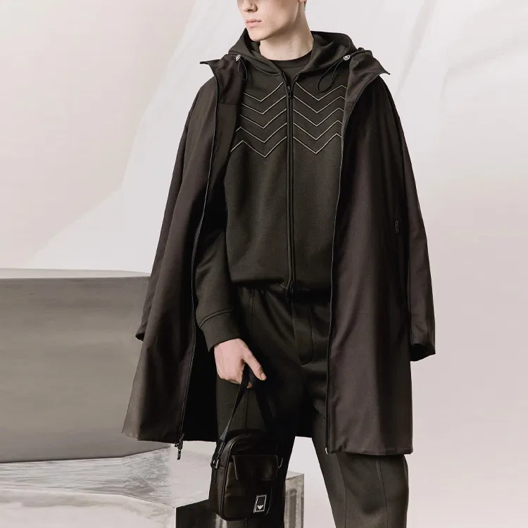 Мужская куртка с капюшоном EMPORIO ARMANI, Army Green — фото 3