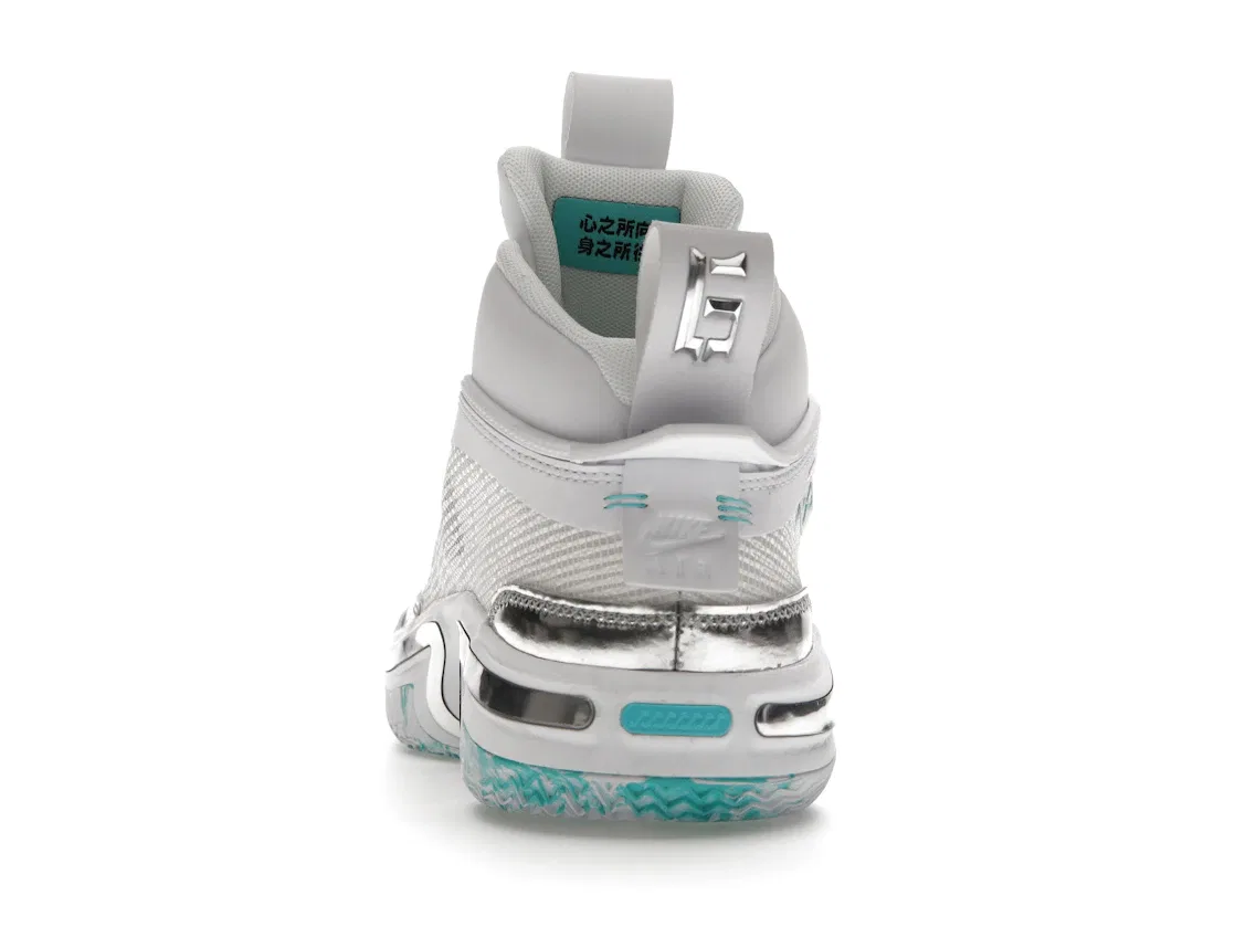 Детские кроссовки для баскетбола Jordan 36 Jordan, White/Hyper Jade-Metallic Silver-Black — фото 4
