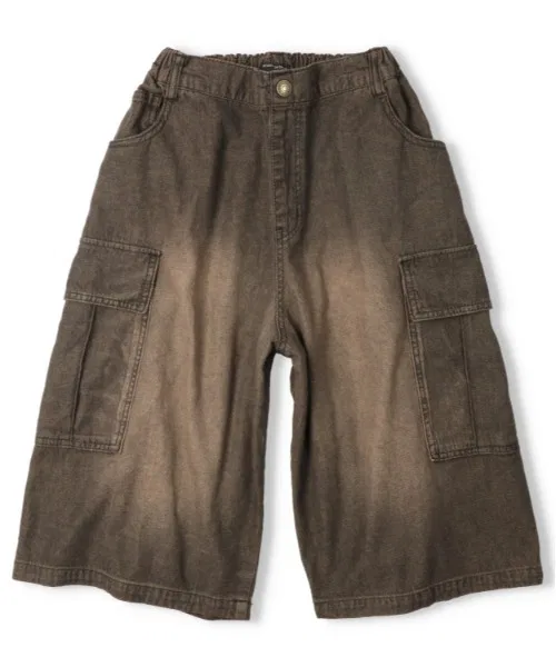 Детские джинсовые карго-шорты до колена Daddy Oh Daddy, Brown — фото 3